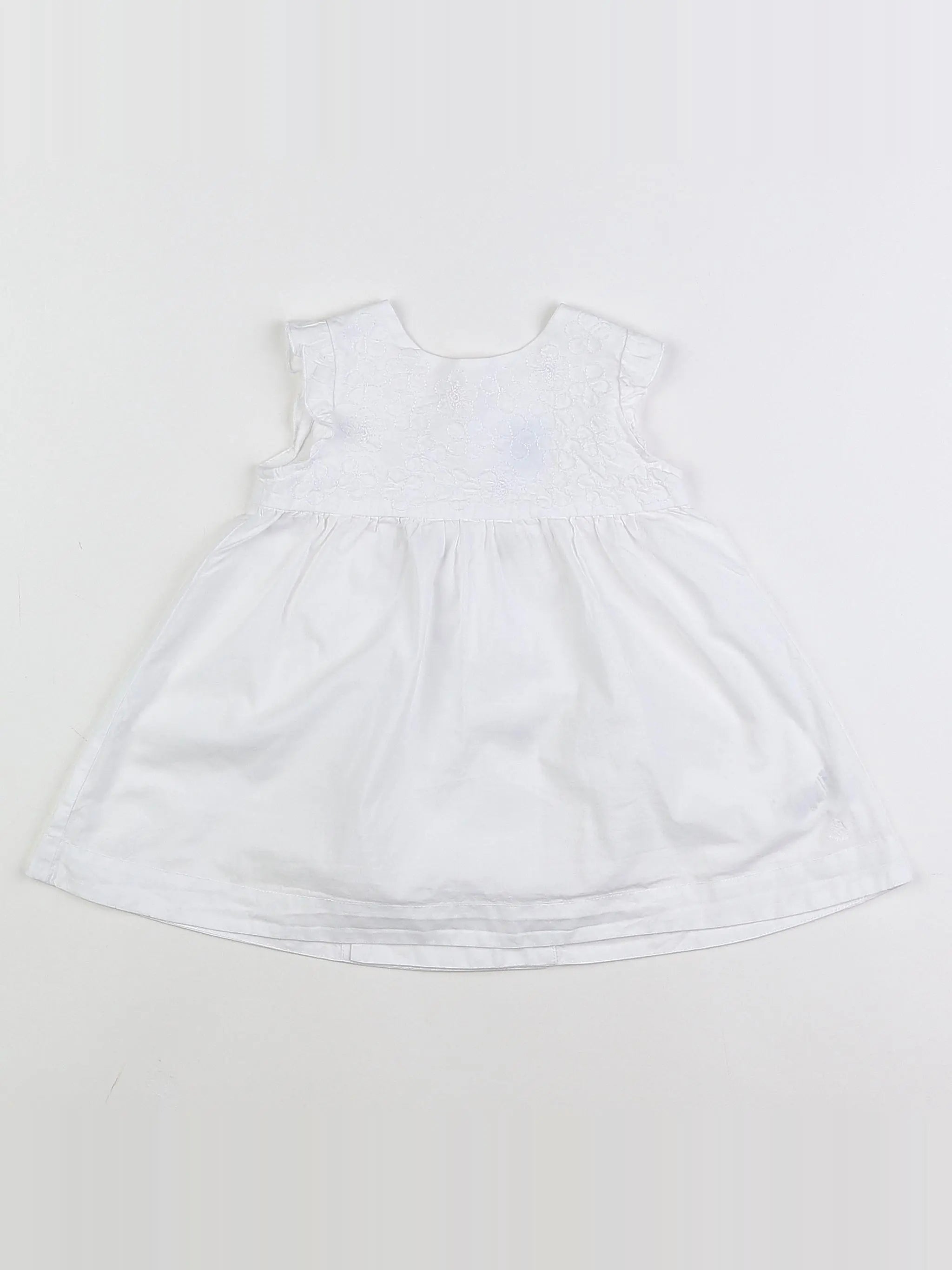 Petit Bateau - robe blanc - 12 mois