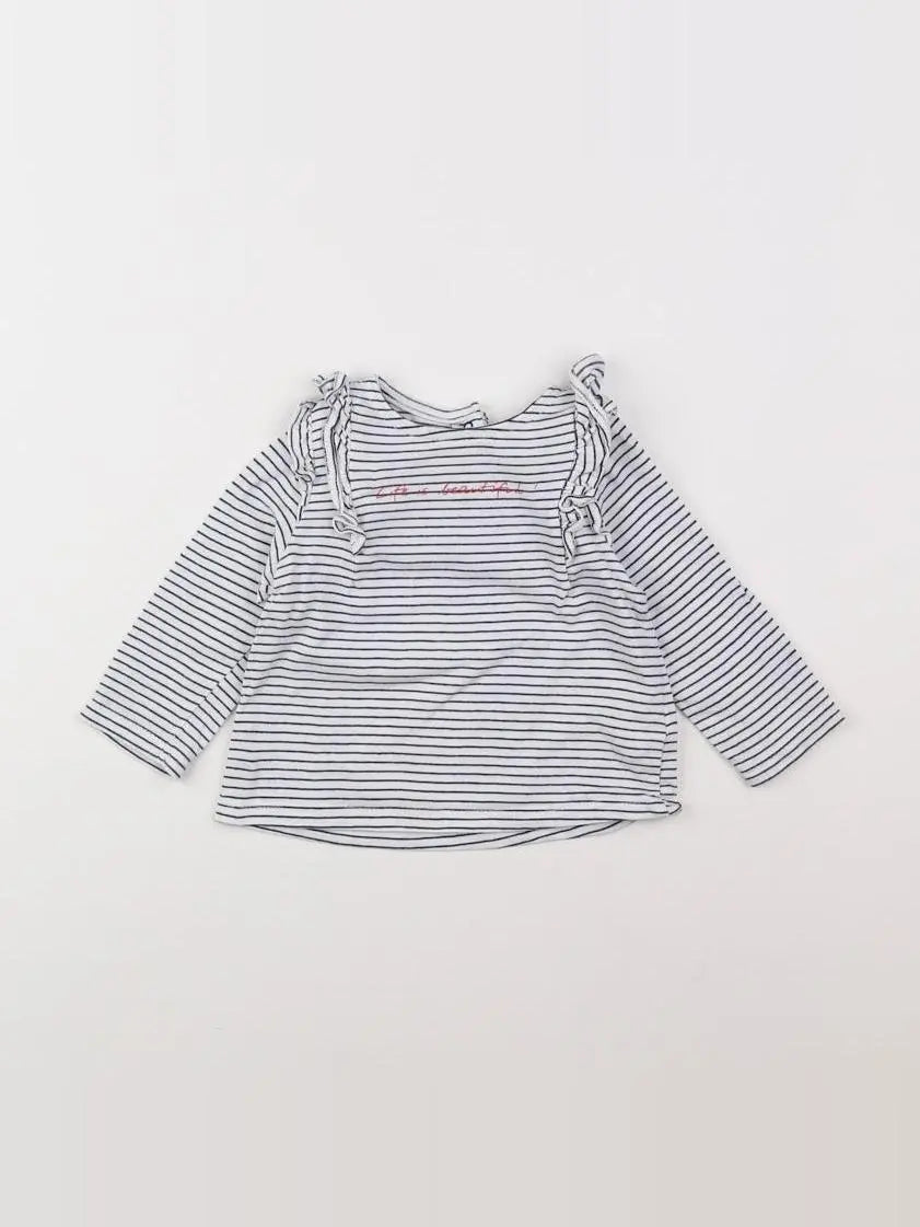 Tape à l'oeil - tee-shirt blanc, noir - 12 mois
