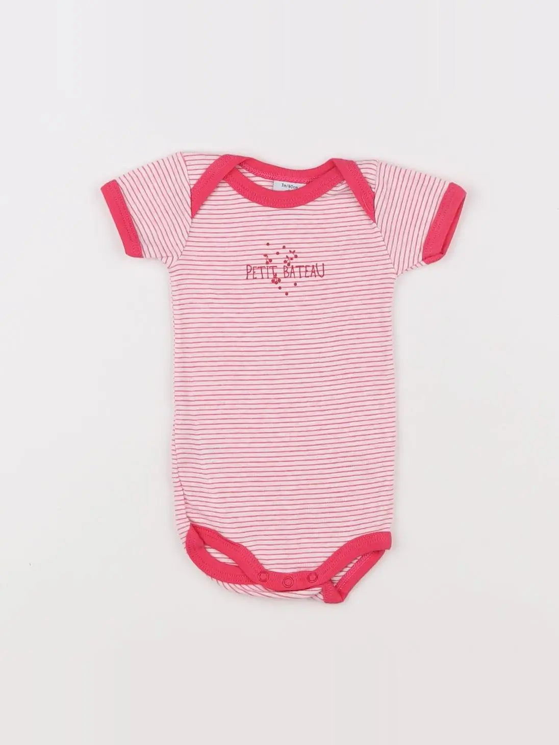 Petit Bateau - body rose - 3 mois