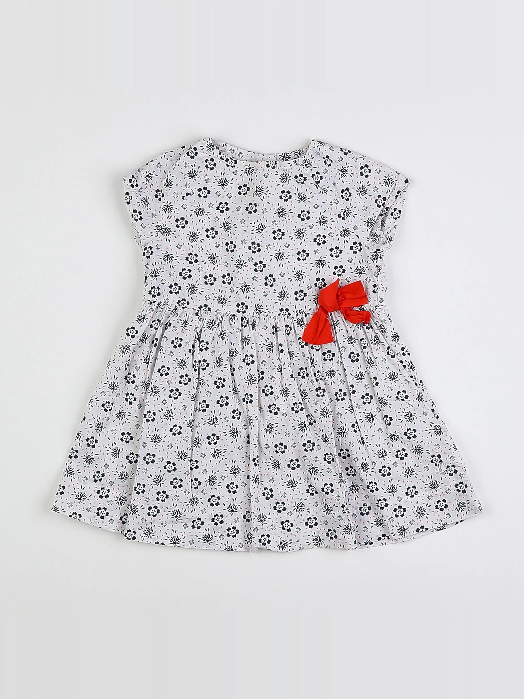Petit Bateau - robe blanc - 12 mois