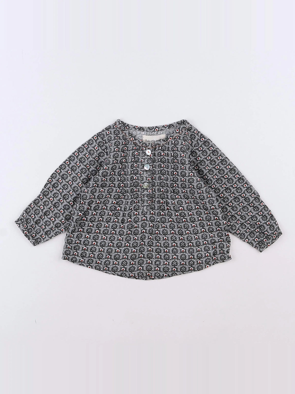 Arsène et les pipelettes - blouse taupe (état neuf) - 3 mois