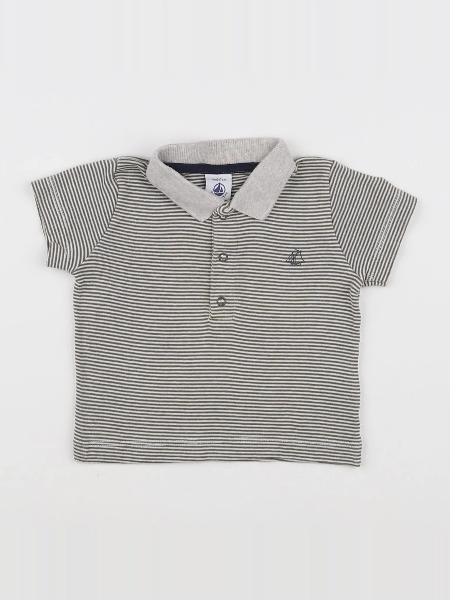 Petit Bateau - tee-shirt marron - 6 mois