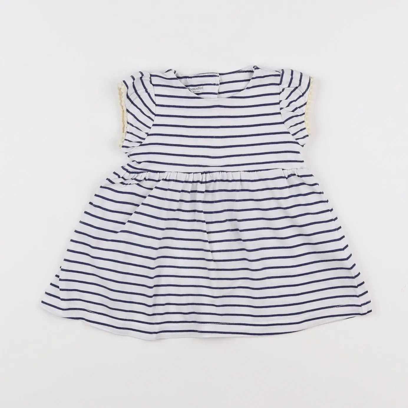 Vertbaudet - robe blanc, bleu - 6 mois