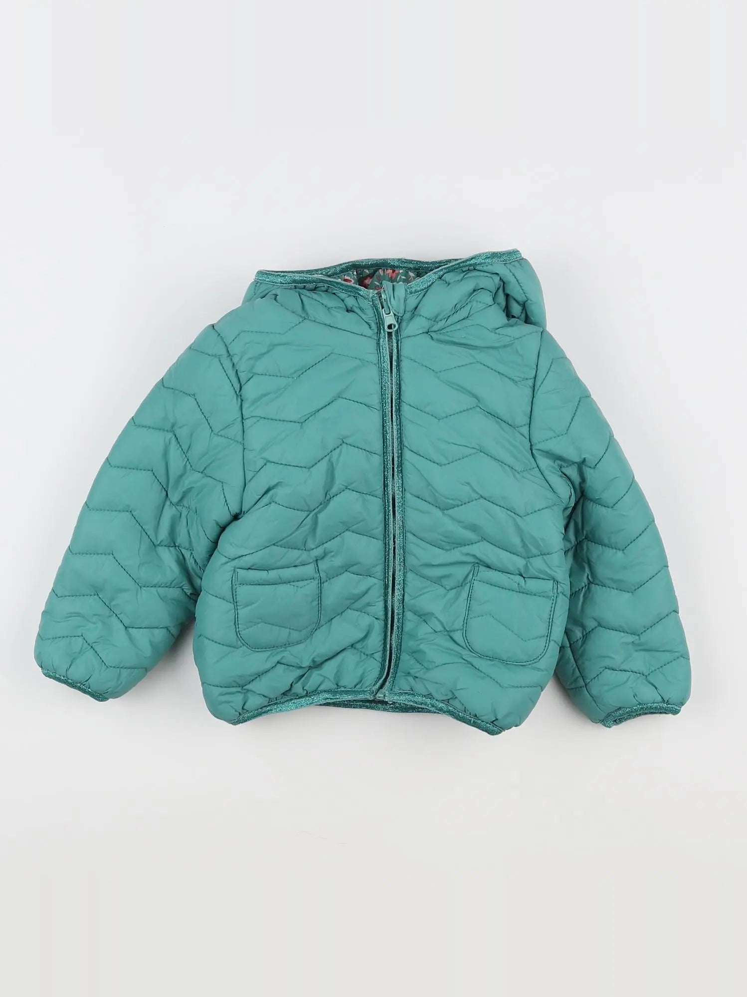 Tape à l'oeil - doudoune réversible vert - 18 mois