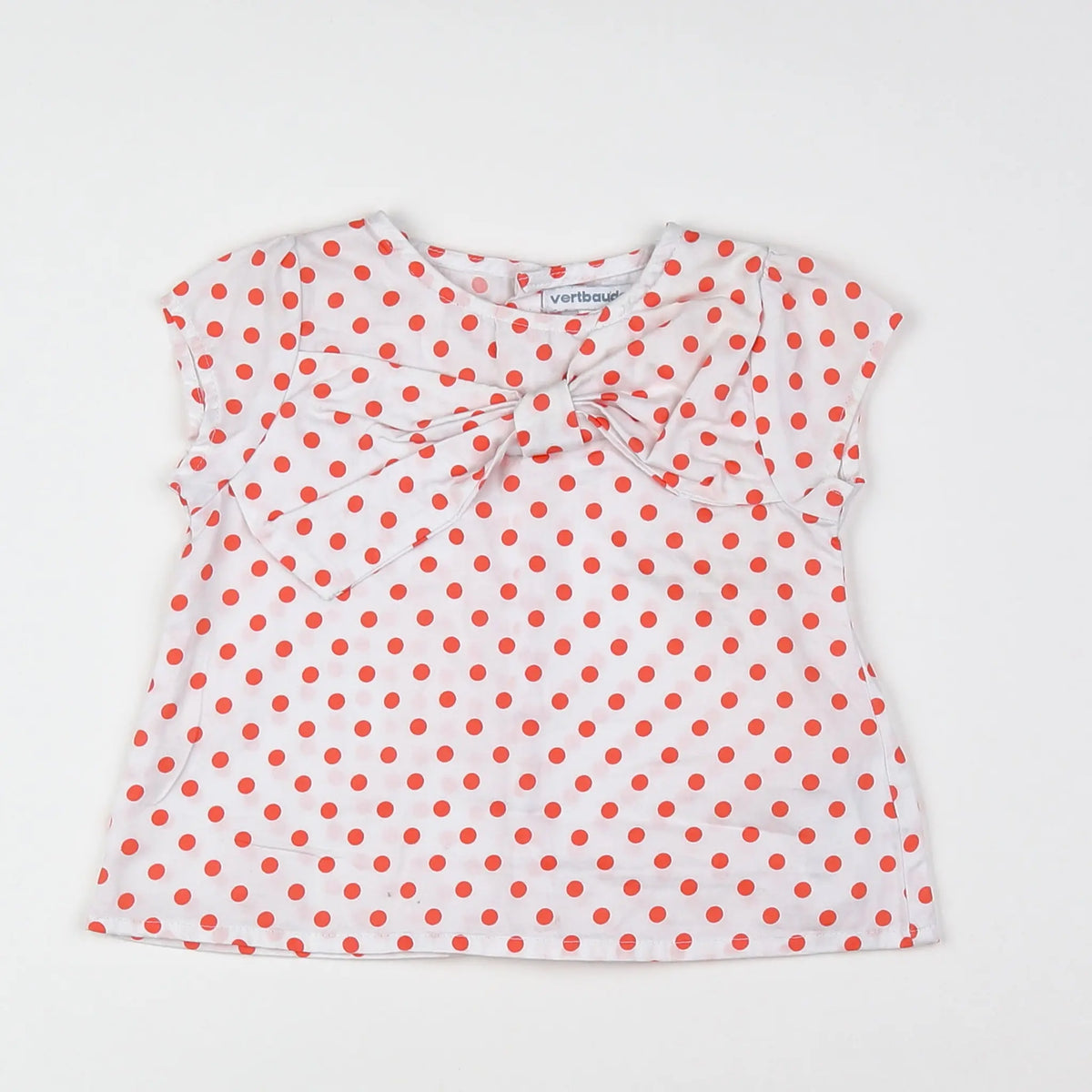 Vertbaudet - blouse blanc, rouge - 12 mois