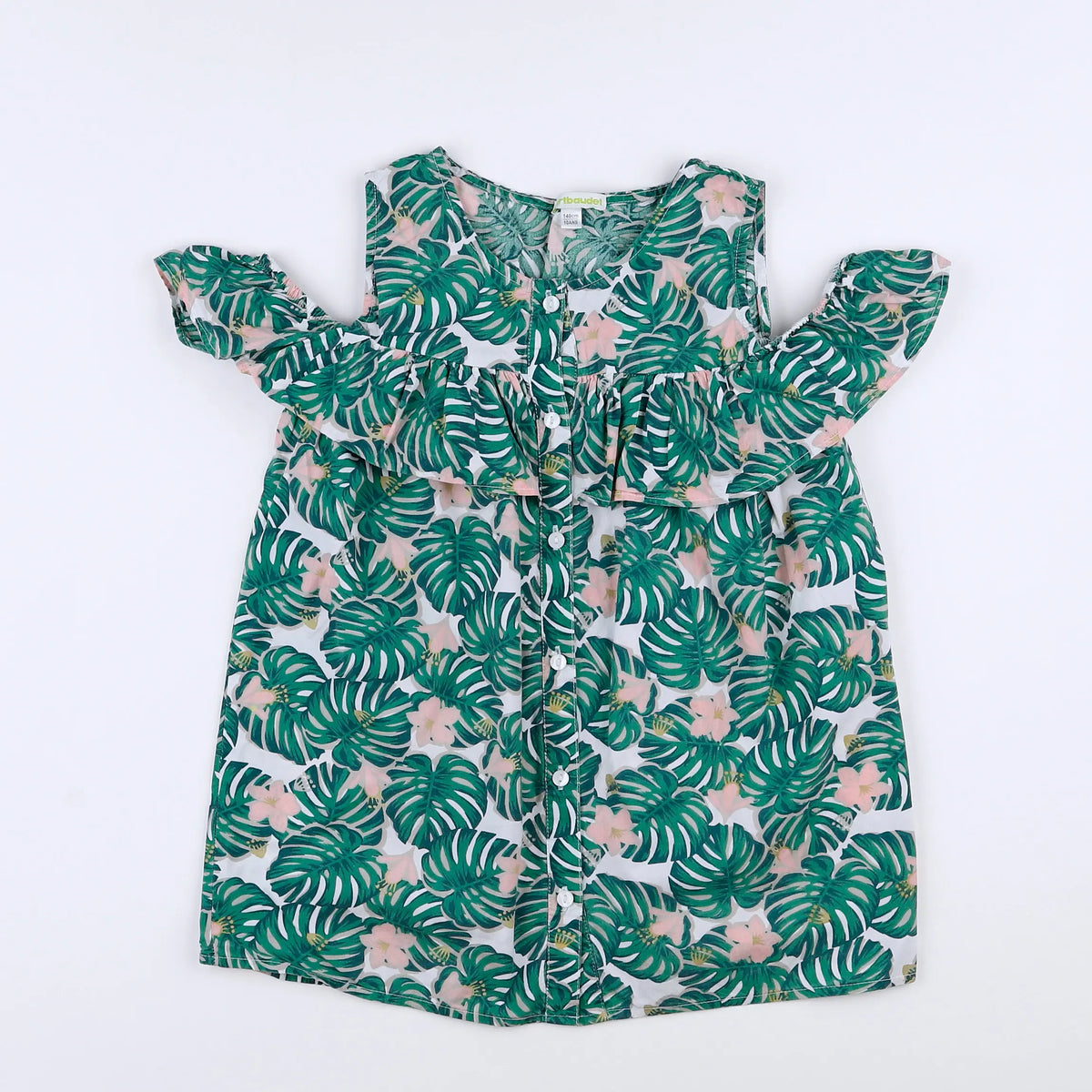 Vertbaudet - blouse blanc, vert - 10 ans