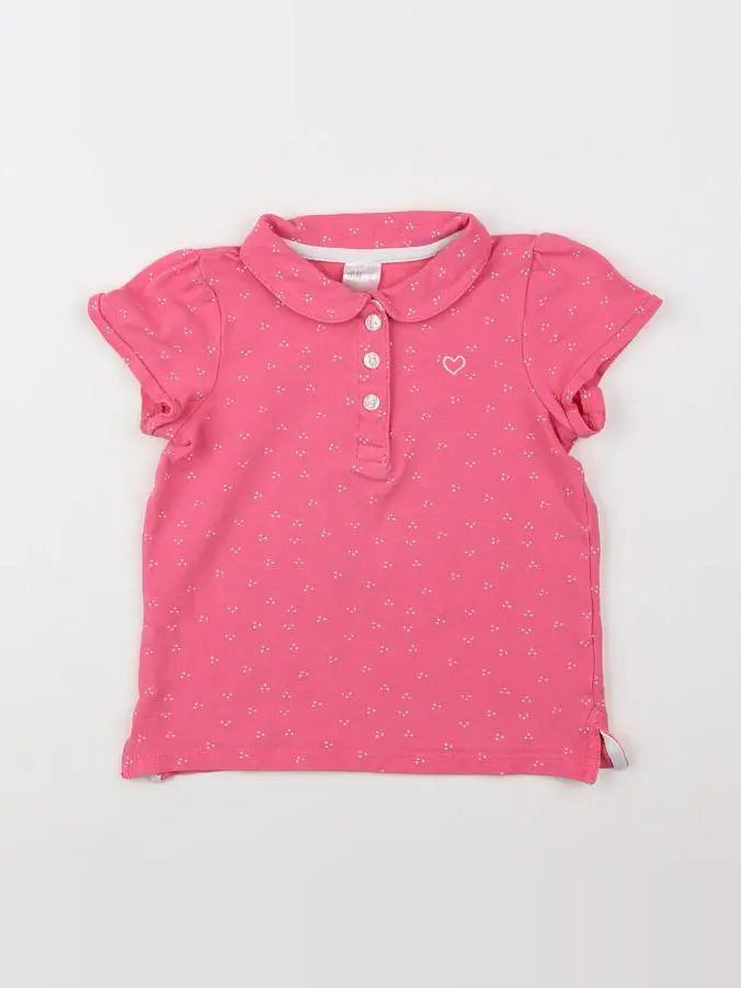 H&M - polo rose - 12/18 mois