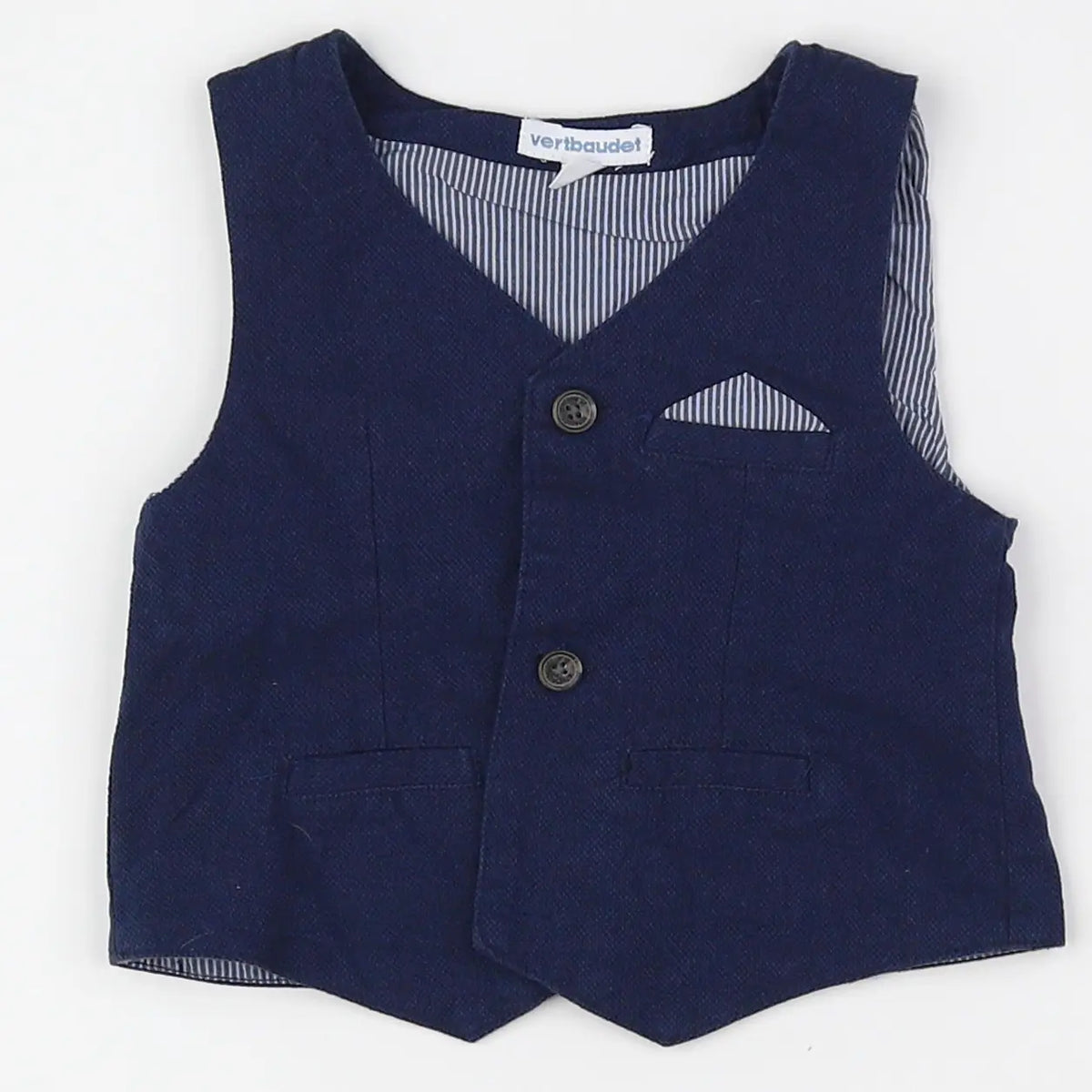 Vertbaudet - gilet bleu - 12 mois