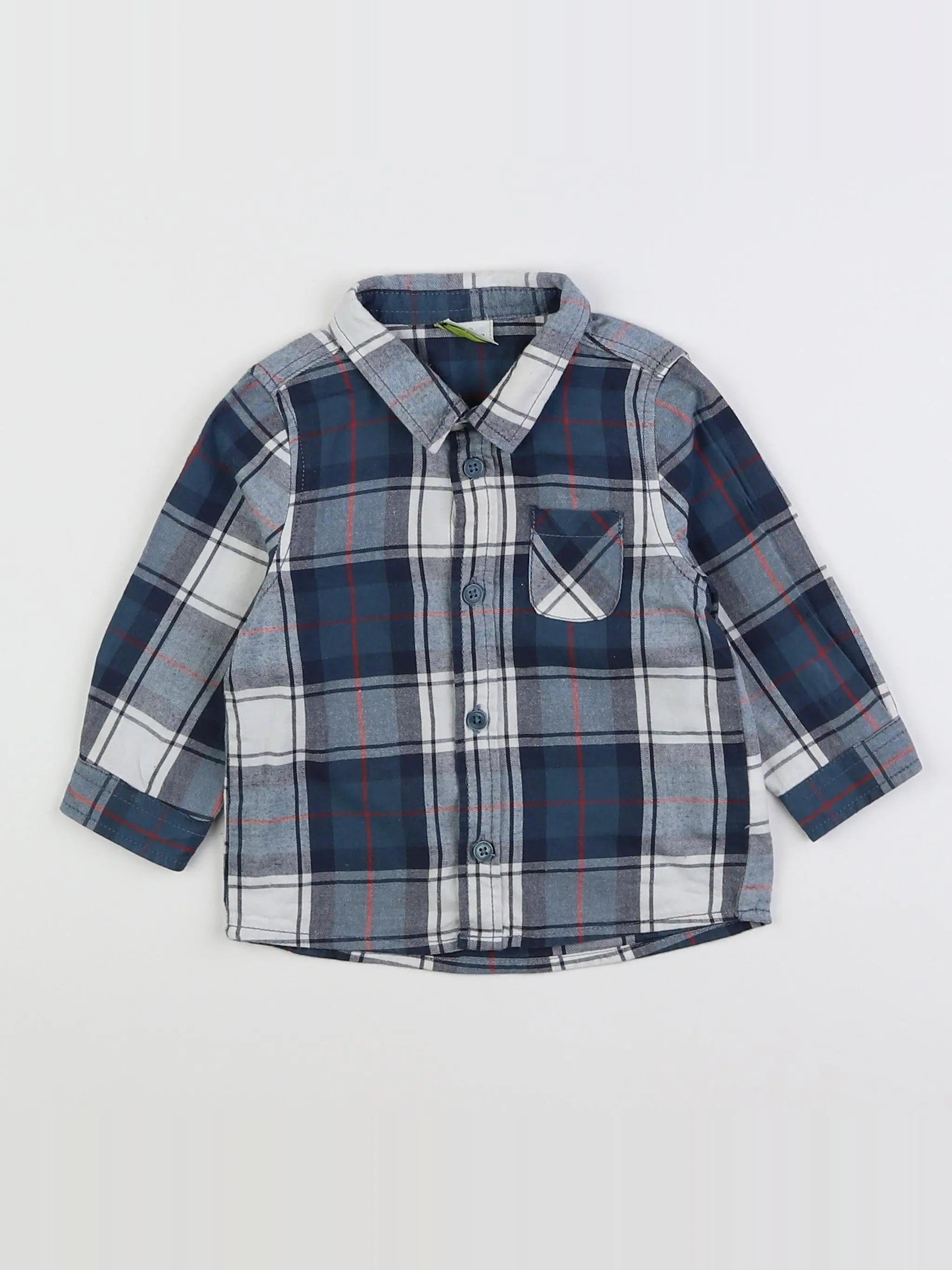 Tape à l'oeil - chemise bleu, blanc - 6 mois