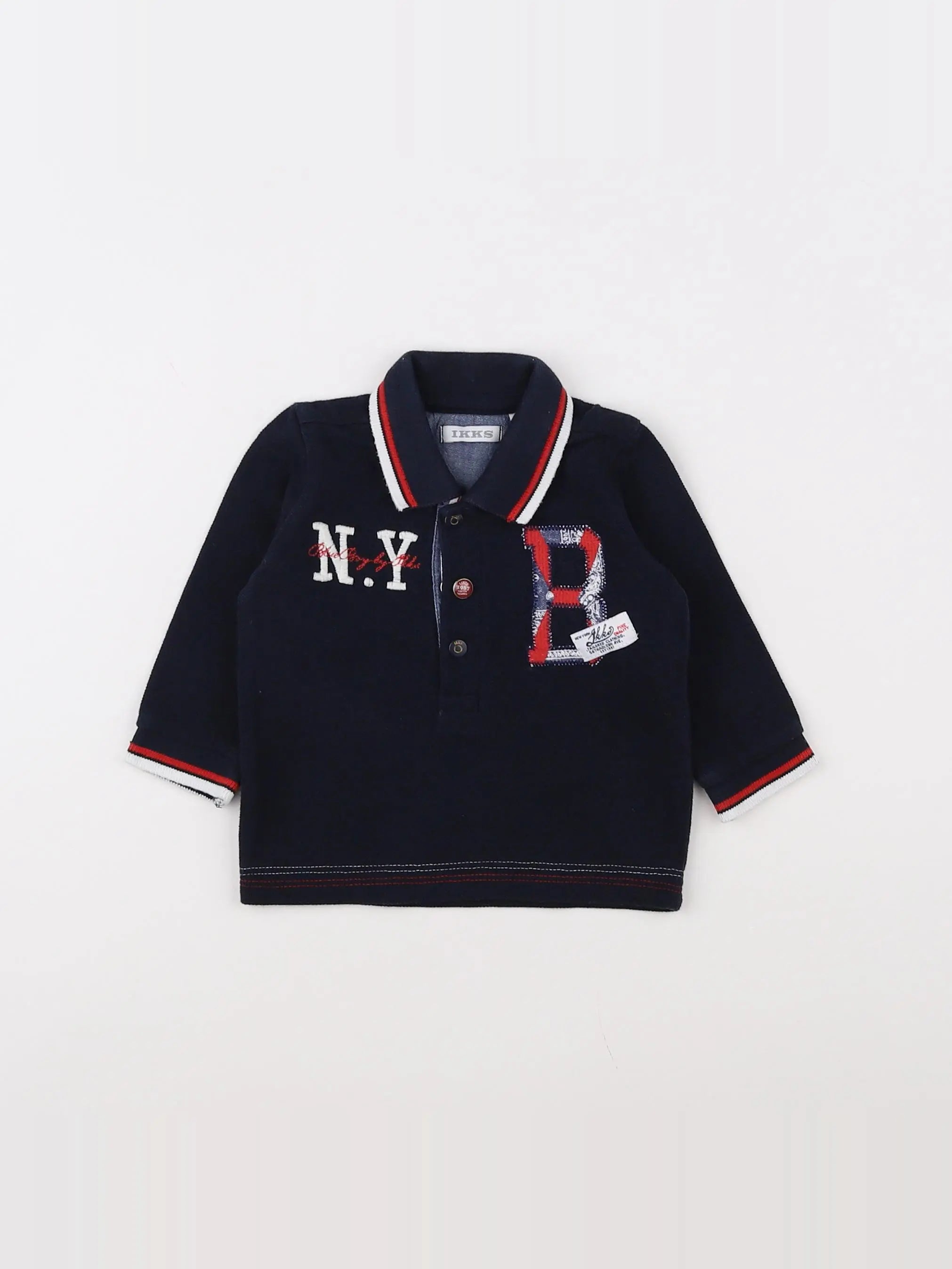 IKKS - polo bleu - 3 mois