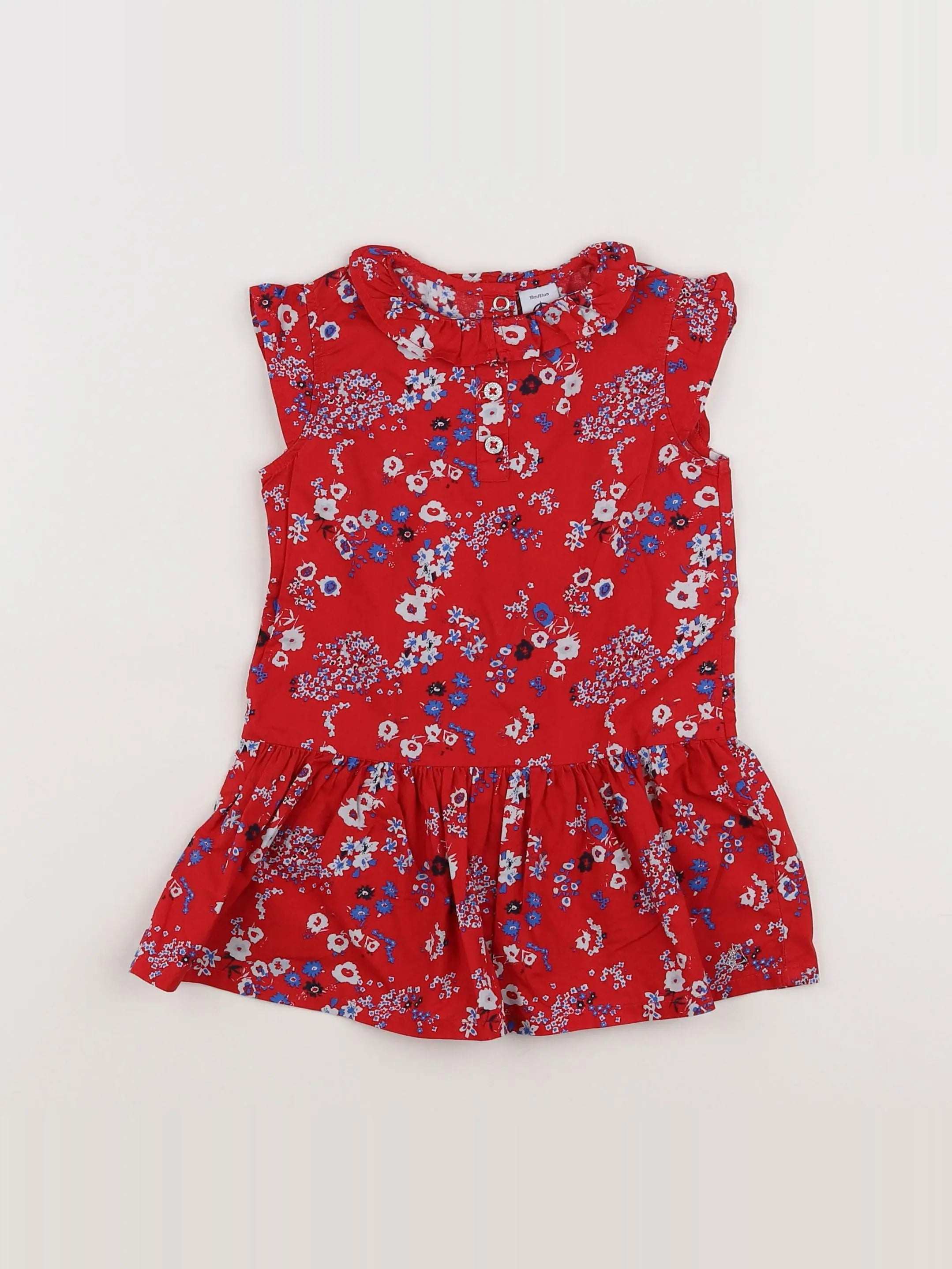Petit Bateau - robe rouge - 18 mois