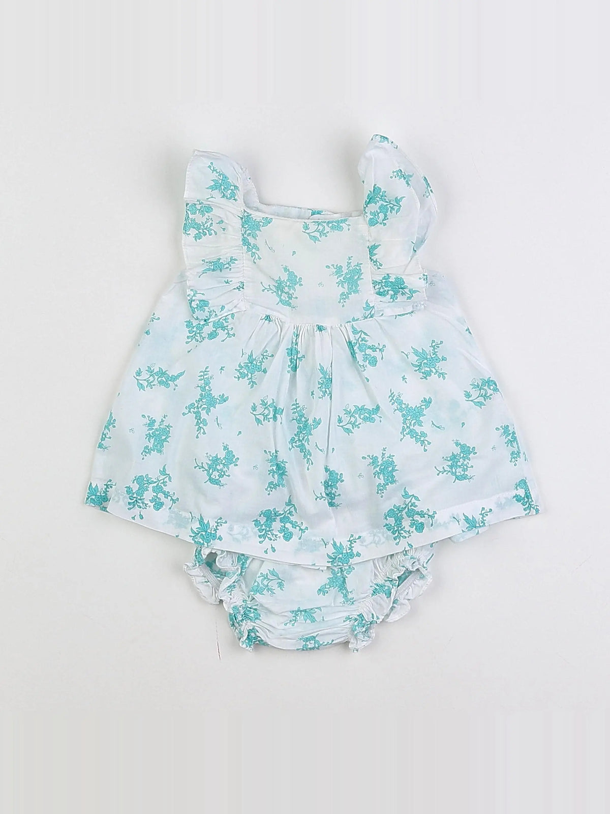Lola Palacios - robe blanc, bleu - 3 mois
