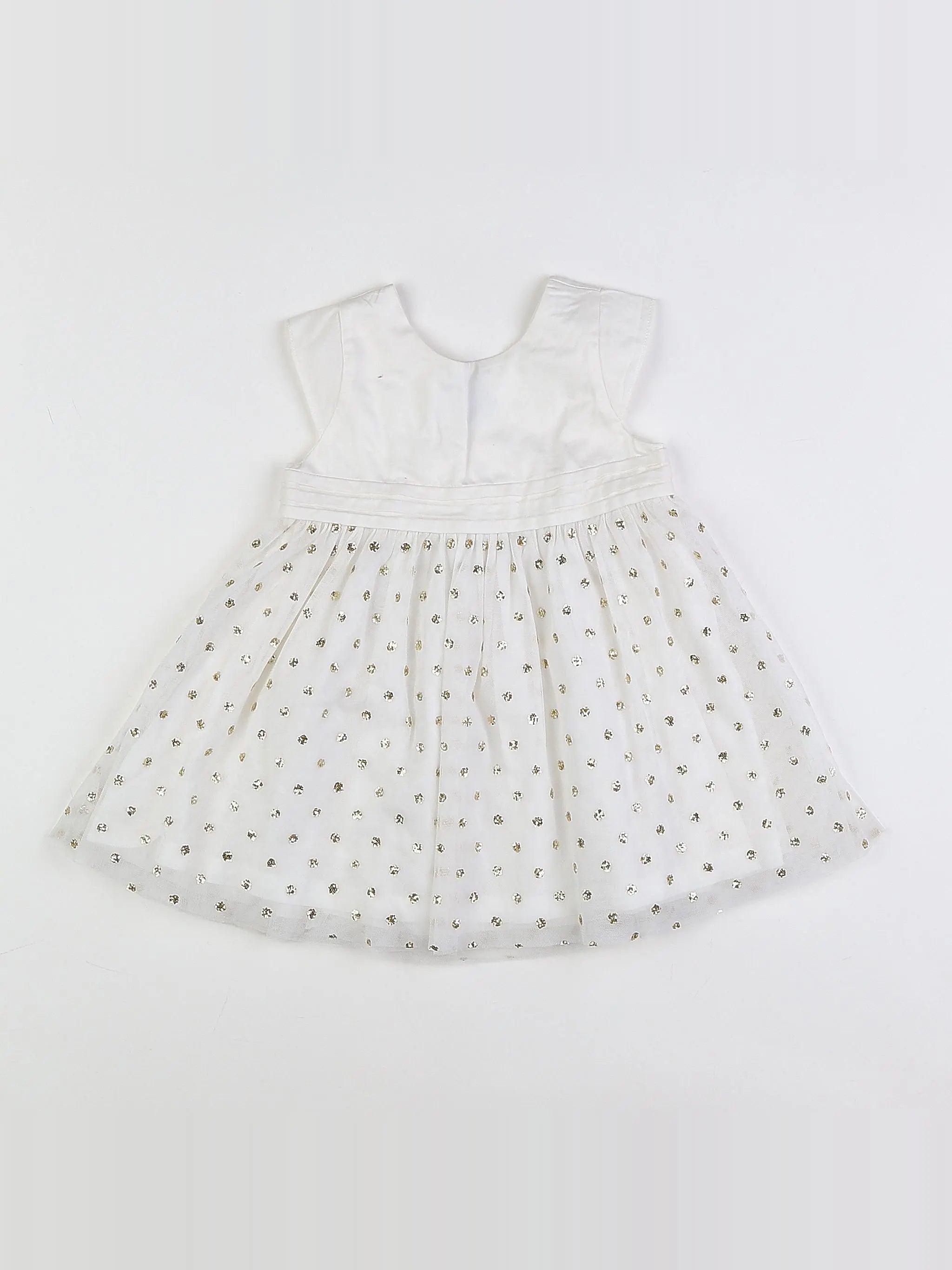 Petit Bateau - robe blanc - 12 mois
