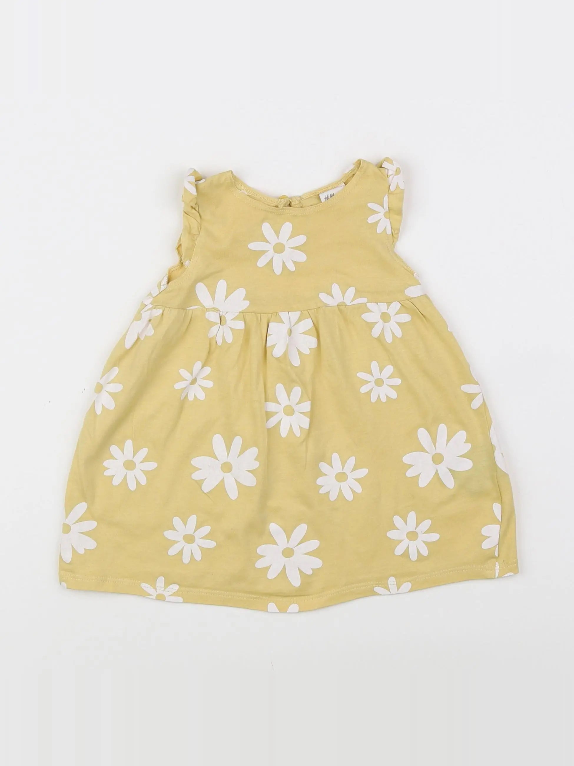 H&M - robe blanc, jaune - 6/9 mois