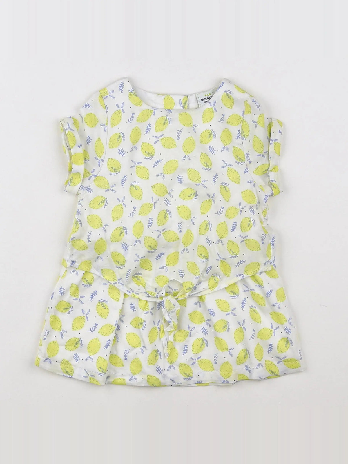 Tape à l'oeil - robe blanc, jaune, bleu - 12 mois