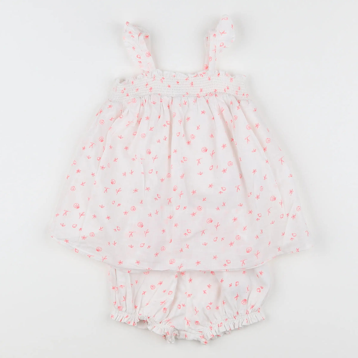 Vertbaudet - ensemble blanc,rose - 9 mois